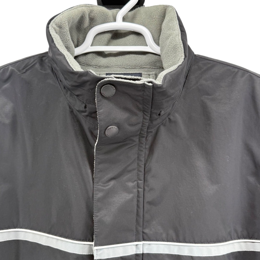 Nautica Reversible Bomber Jacket Black Grey NS-83 Reflective XL Concealed Hood